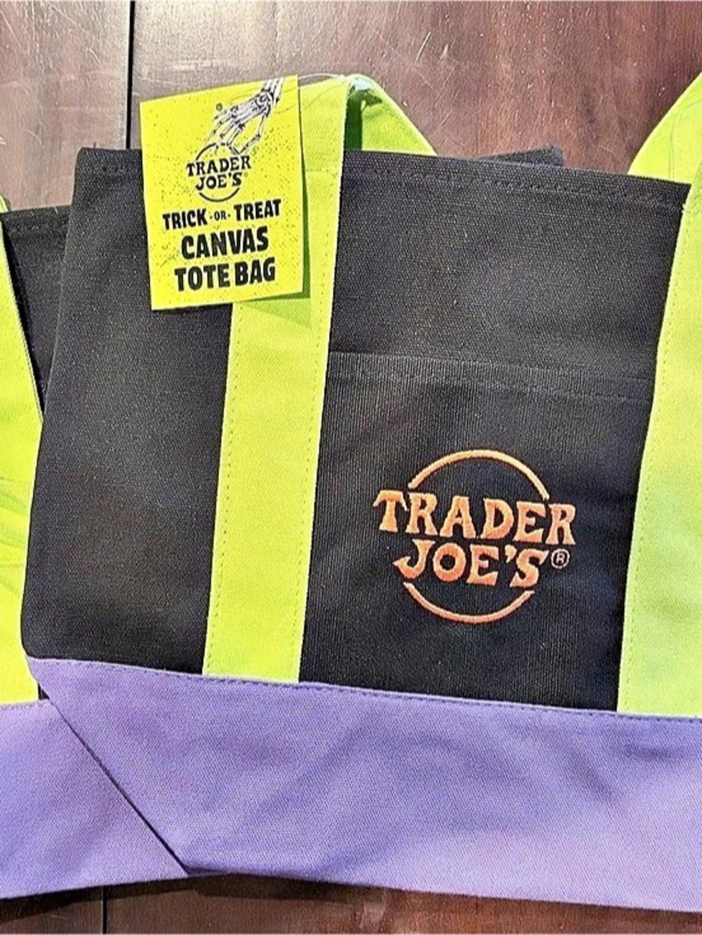 Trader Joe's Trick-or-Treat Canvas Mini Tote Bags NWT lot of 2